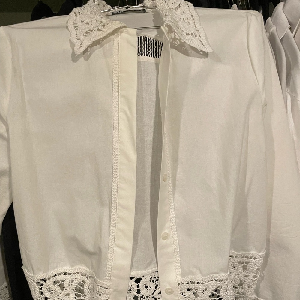 Zara White Classic Blazer Jacket